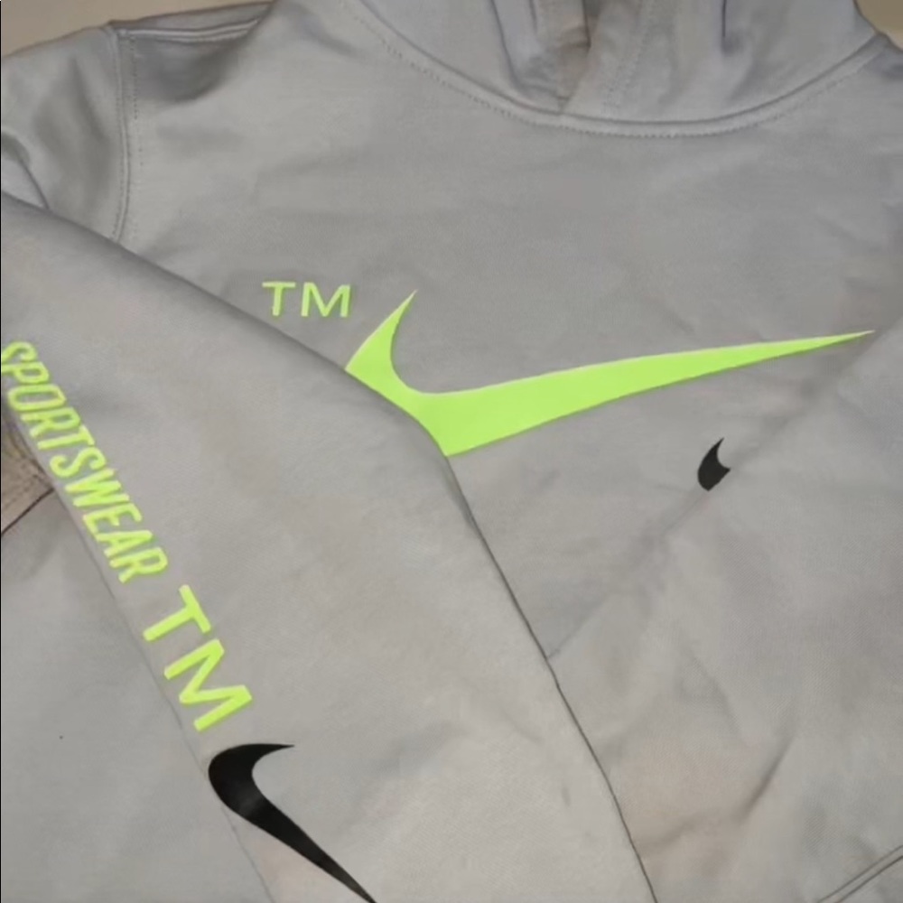 nike grey and grey sportswear hoodie